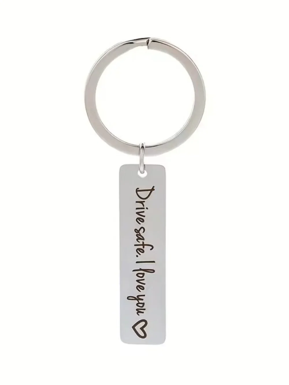 Drive Safe I Love You Keychain Stainless Steel Engraved Gift for Him Her Driver